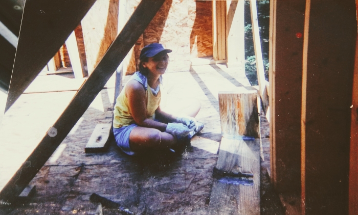 Andrea performing construction on the beach house property.